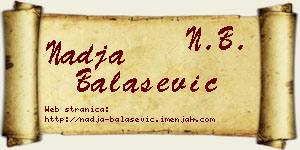 Nadja Balašević vizit kartica